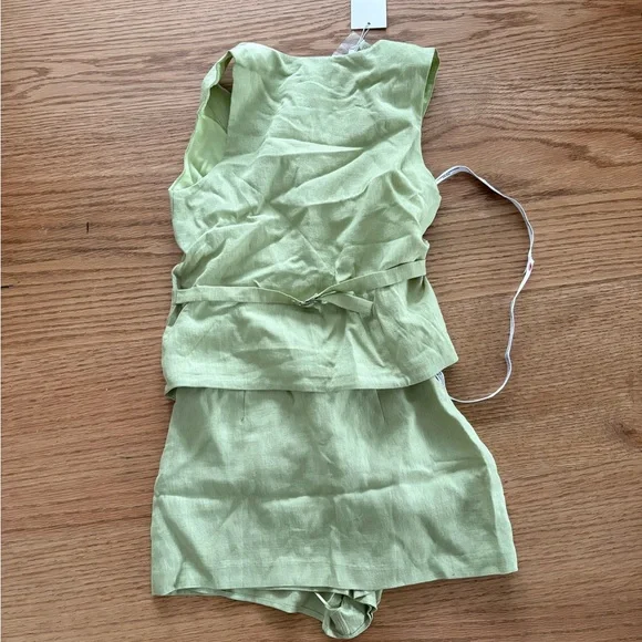 Amanda uprichard green linen jumpsuit - Picture 6 of 6